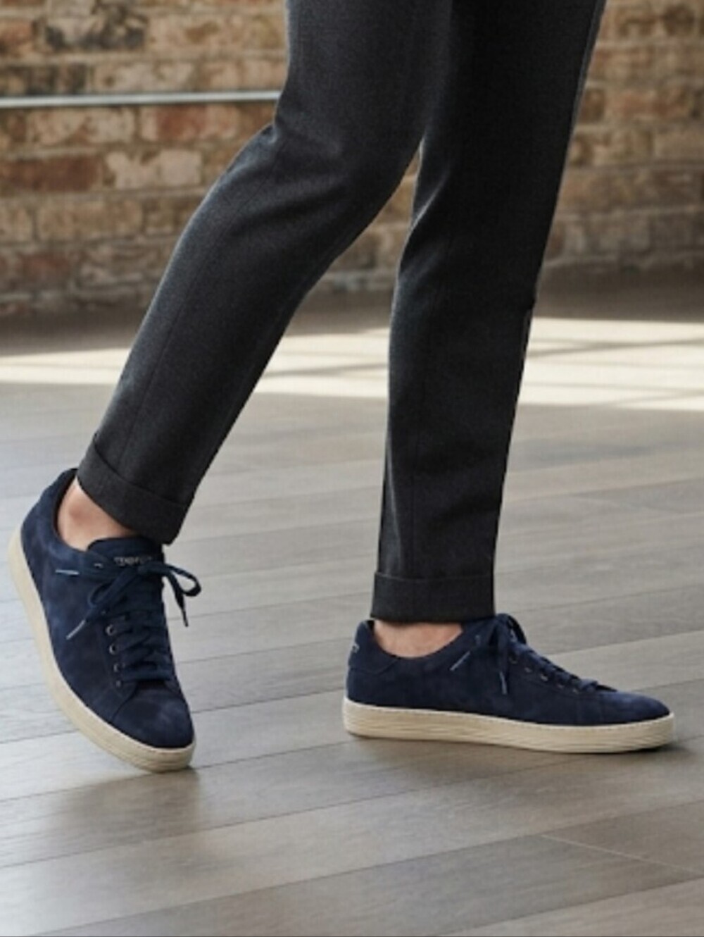 Tom Ford Mens Suede Sneakers Trainer Luxury Blue Shoes sz 10